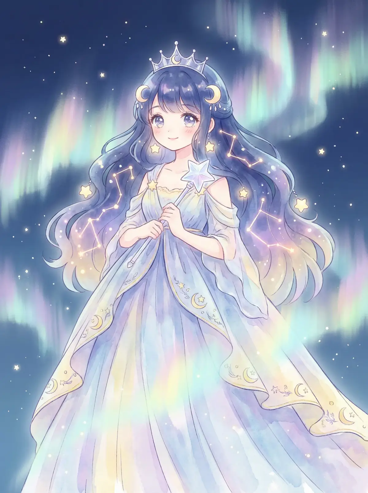 美教师地狱责罚无删减版 - 星辰公主希尔角色设定图，手持星光权杖